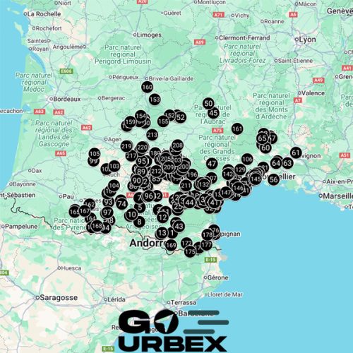 Carte urbex Occitanie 2026 sur smartphone pour explorer le Gard et l'Hérault.