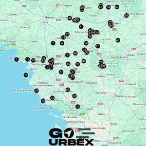 Carte urbex Pays de la Loire 2026 sur smartphone pour explorer Nantes et Angers.