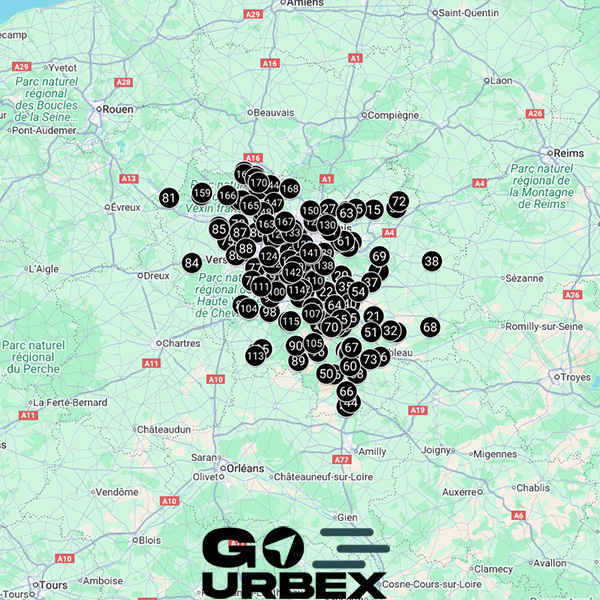Carte urbex Île-de-France 2026 sur smartphone pour explorer Paris et sa banlieue.