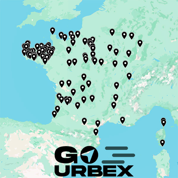 Carte Google Maps avec 100 points urbex gratuits en France.