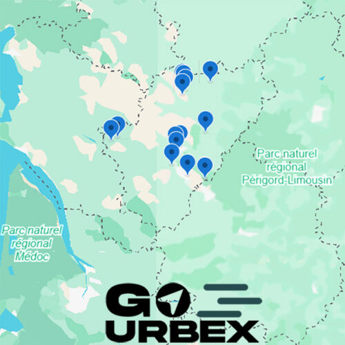 Carte urbex Charente 2026 sur smartphone montrant les spots abandonnés autour d'Angoulême.