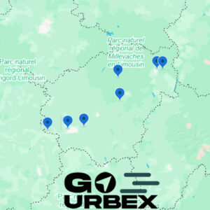 Carte urbex Corrèze 2026 sur smartphone montrant les spots du Limousin.