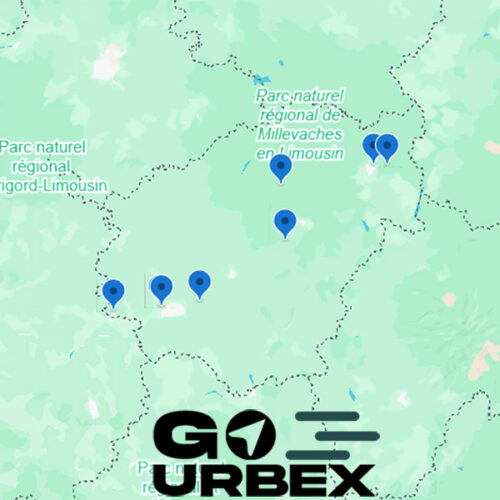 Carte urbex Corrèze 2026 sur smartphone montrant les spots du Limousin.