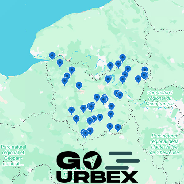 Carte urbex Eure 2026 sur smartphone pour explorer Évreux et les châteaux normands.