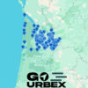 Carte urbex Gironde 2026 sur smartphone montrant plus de 120 points GPS.