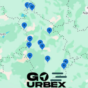 Carte urbex Haute-Marne sur smartphone affichant 14 points GPS de lieux abandonnés.