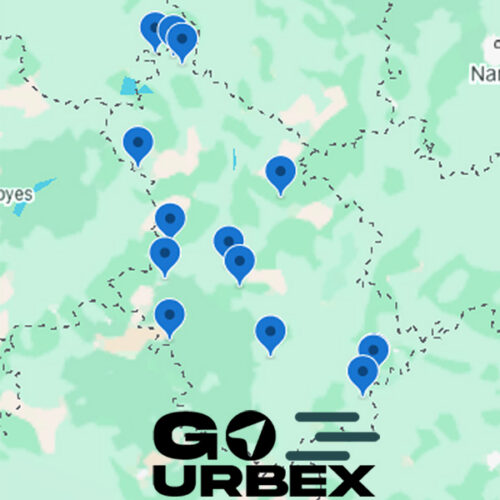 Carte urbex Haute-Marne sur smartphone affichant 14 points GPS de lieux abandonnés.