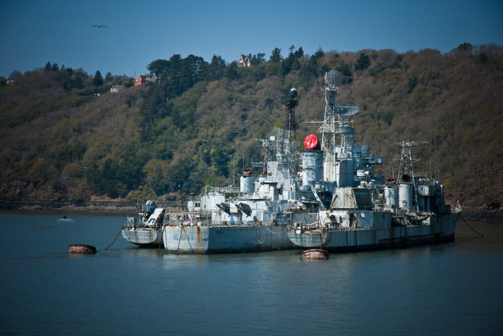 Les bateaux abandonnés près de rate de Brest