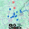 Carte urbex Ain sur smartphone affichant 21 points GPS de lieux abandonnés entre Bugey et Bresse.