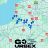 Carte urbex Somme sur smartphone affichant 17 points GPS de lieux abandonnés.