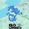 Carte urbex Hauts de France sur smartphone affichant 175 points GPS de lieux abandonnés.