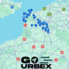 Carte urbex Pas-de-Calais sur smartphone affichant 55 points GPS de lieux abandonnés.